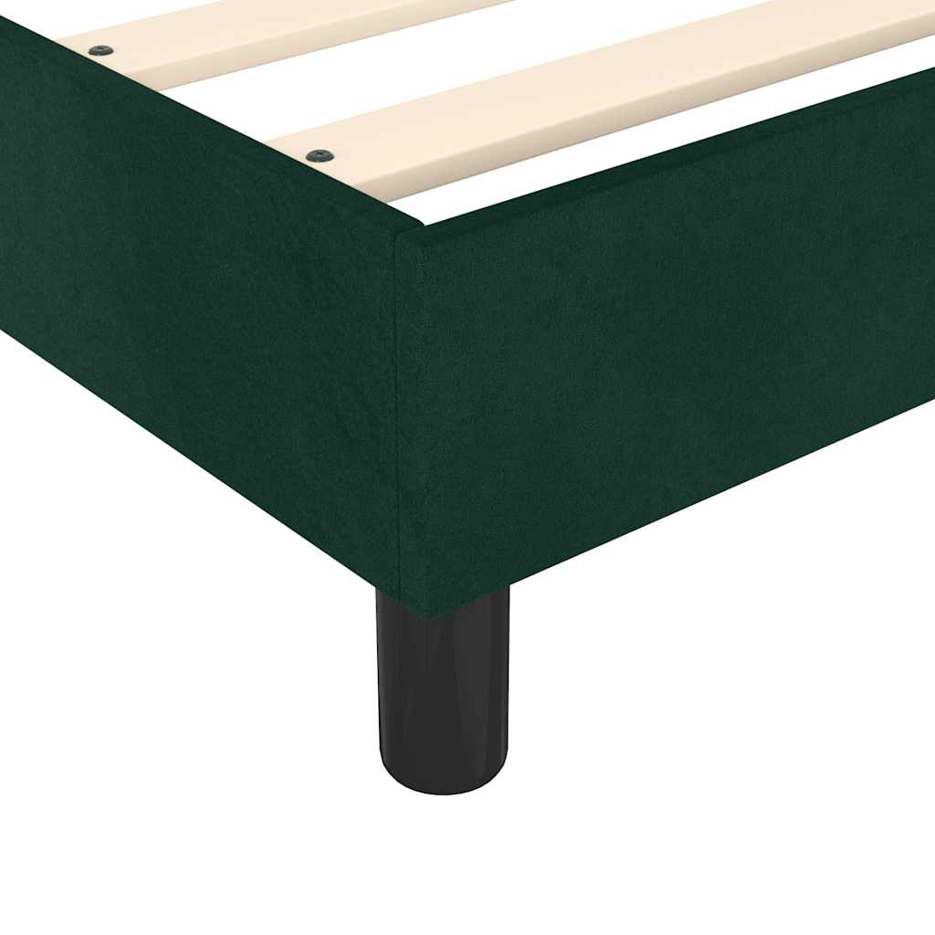 Boxspring sengeramme Mørkegrøn 140x190 cm Fløjl - Image 7
