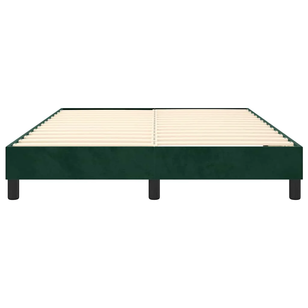 Boxspring sengeramme Mørkegrøn 140x200 cm Fløjl - Image 5