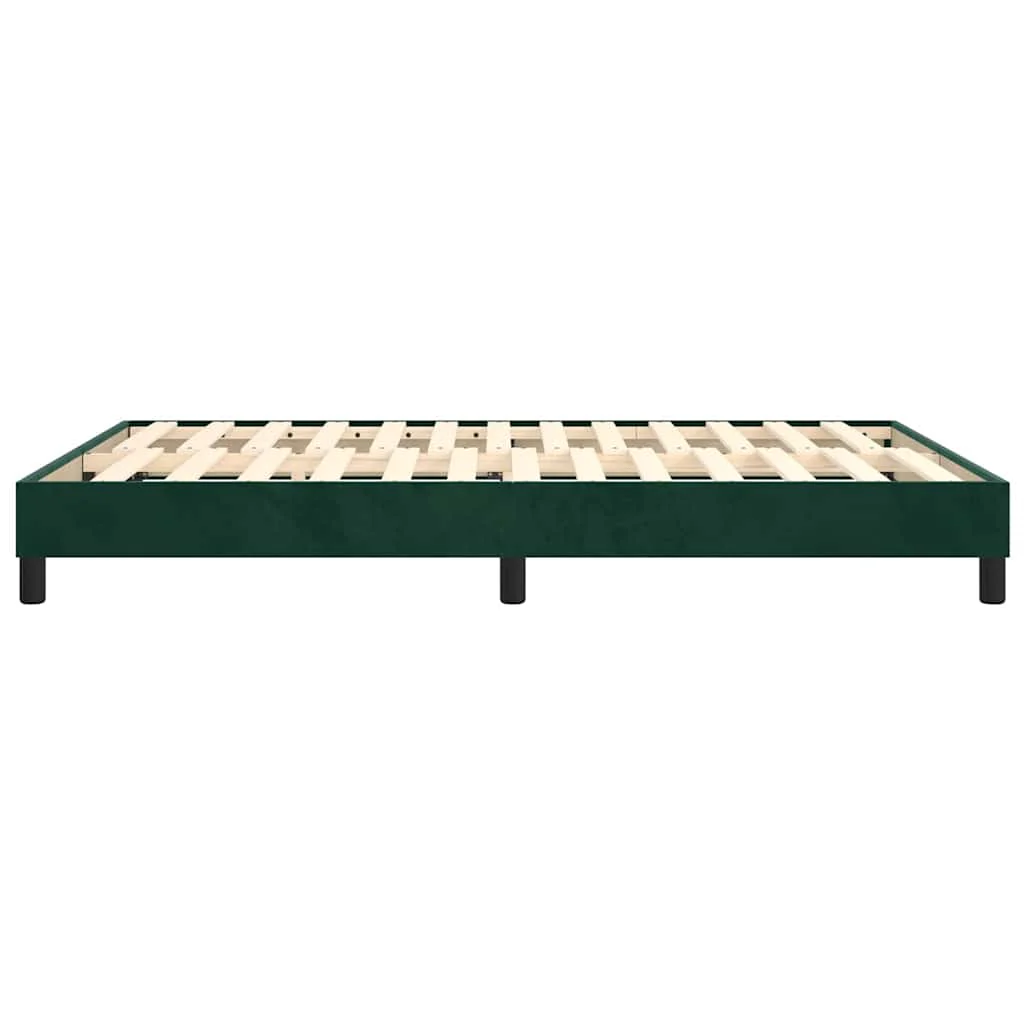 Boxspring sengeramme Mørkegrøn 140x200 cm Fløjl - Image 6