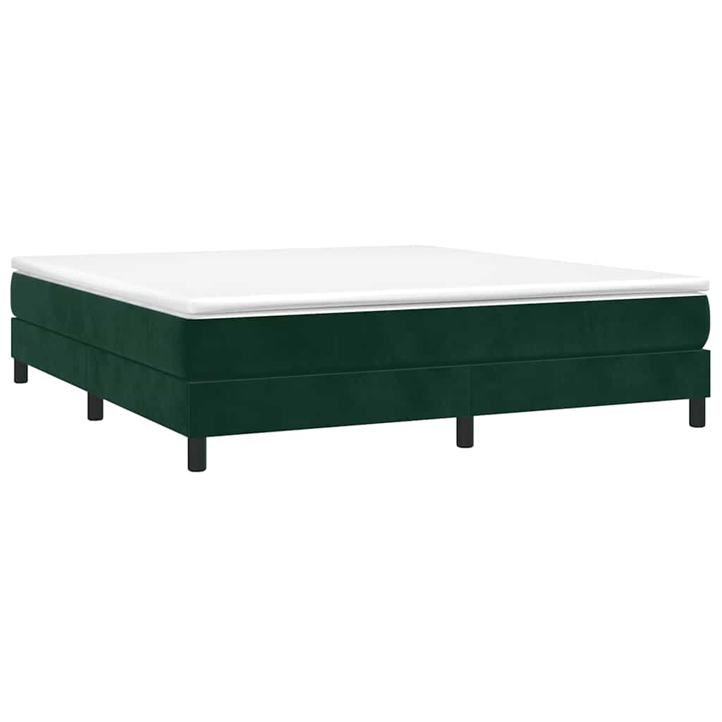 Boxspring sengeramme Mørkegrøn 160x200 cm Fløjl - Image 3