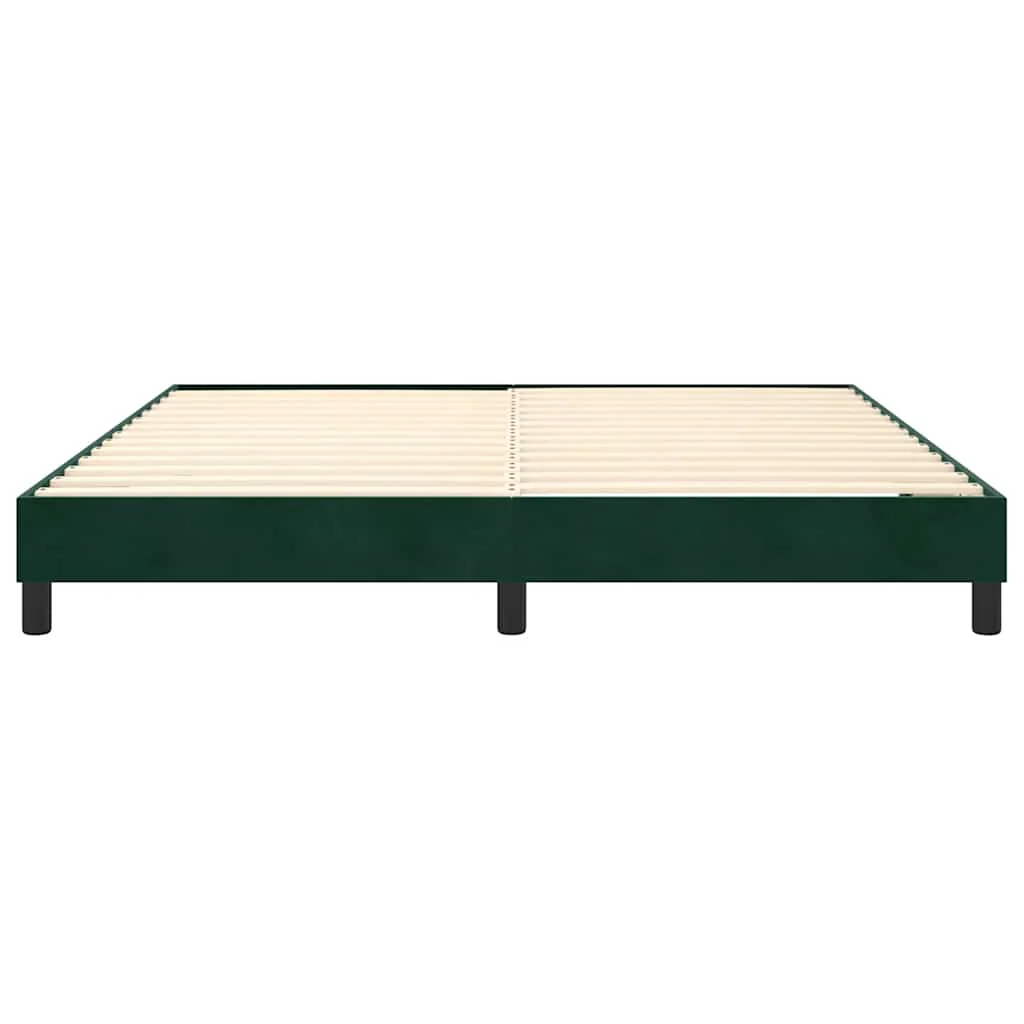 Boxspring sengeramme Mørkegrøn 160x200 cm Fløjl - Image 5