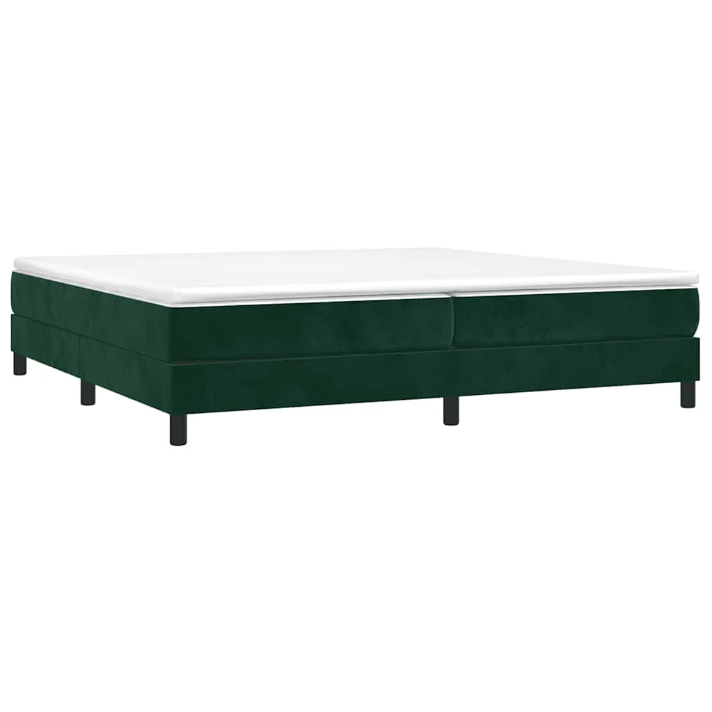 Boxspring sengeramme Mørkegrøn 200x200 cm Fløjl - Image 3