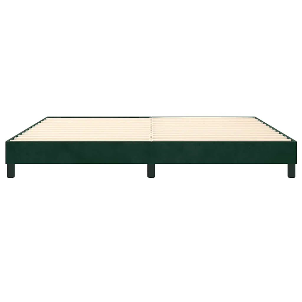 Boxspring sengeramme Mørkegrøn 200x200 cm Fløjl - Image 5