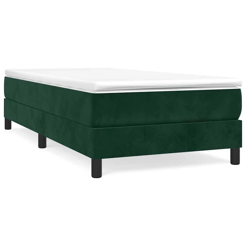 Boxspring sengeramme Mørkegrøn 80x200 cm Fløjl - Image 2