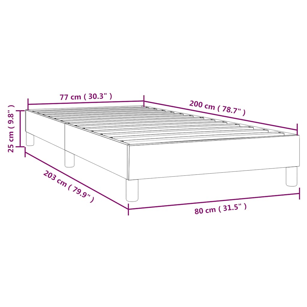Boxspring sengeramme Mørkegrøn 80x200 cm Fløjl - Image 8