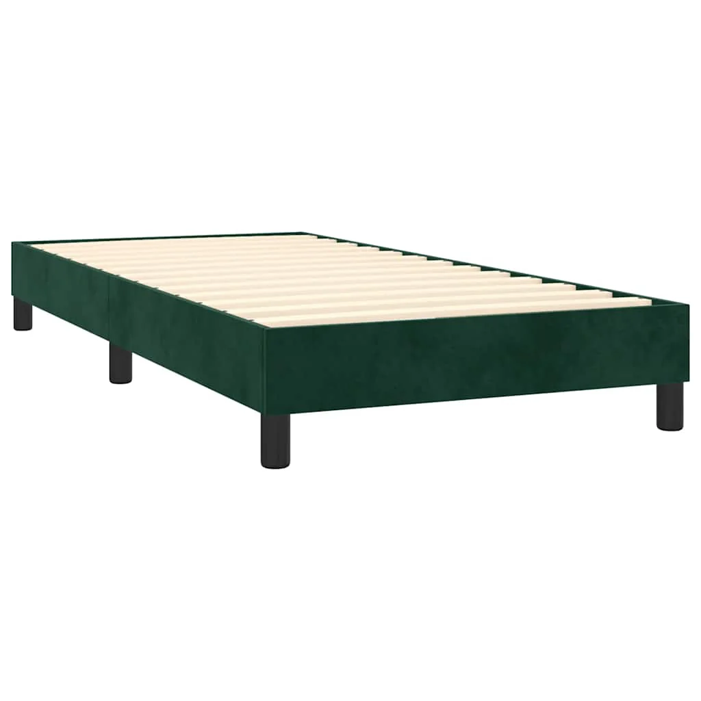 Boxspring sengeramme Mørkegrøn 90x190 cm Fløjl - Image 4