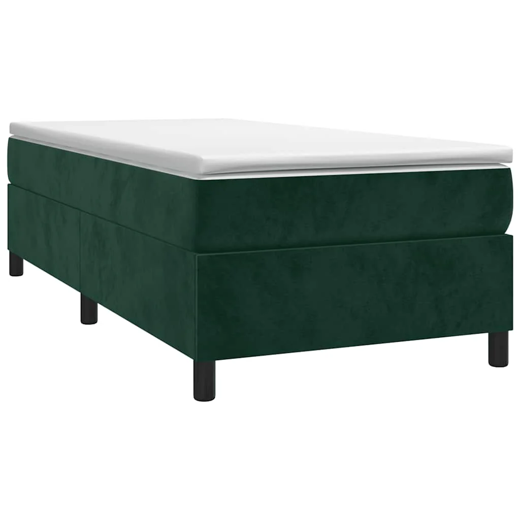 Boxspring sengeramme Mørkegrøn 90x200 cm Fløjl - Image 3