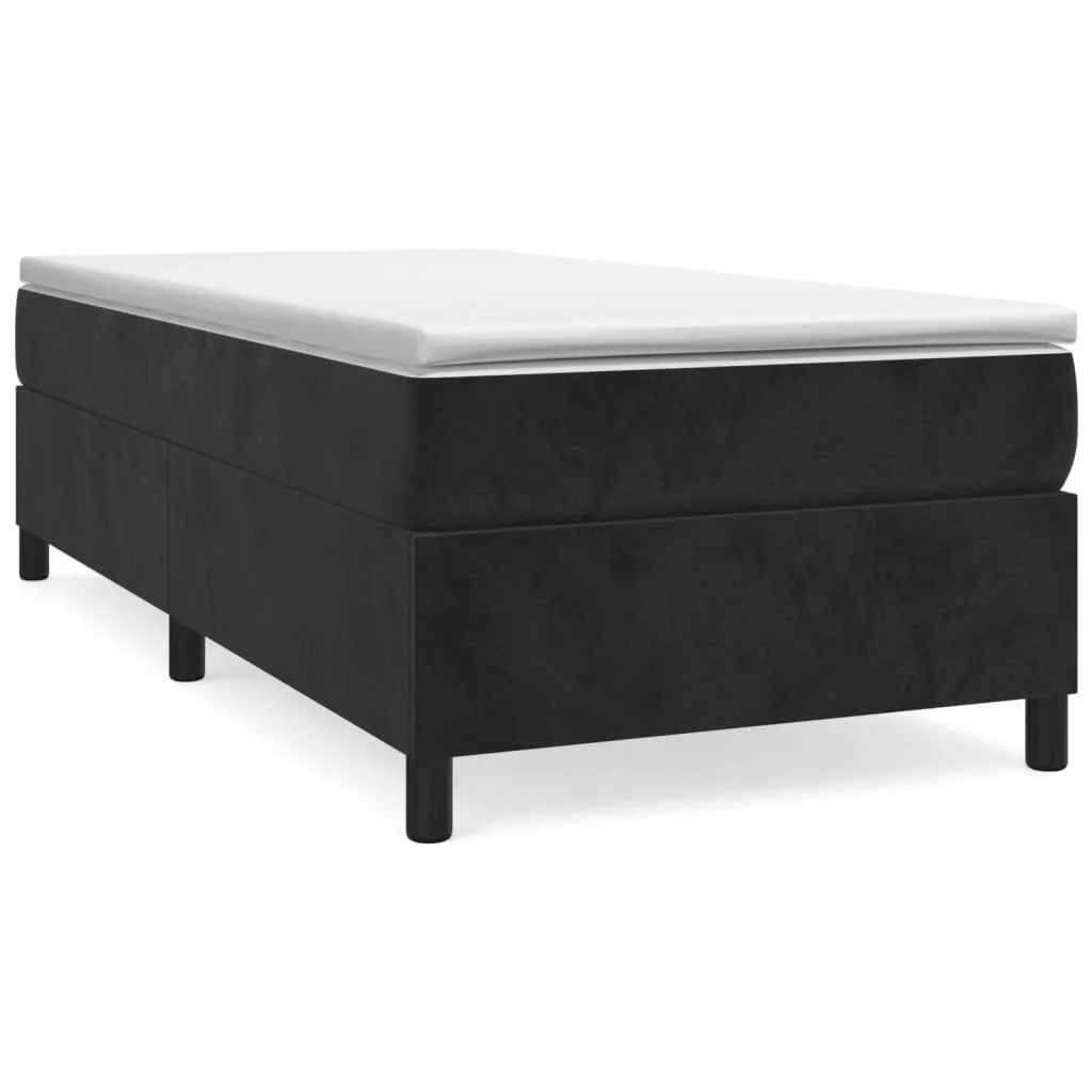 Boxspring sengeramme Sort 100x200 cm Fløjl - Image 2