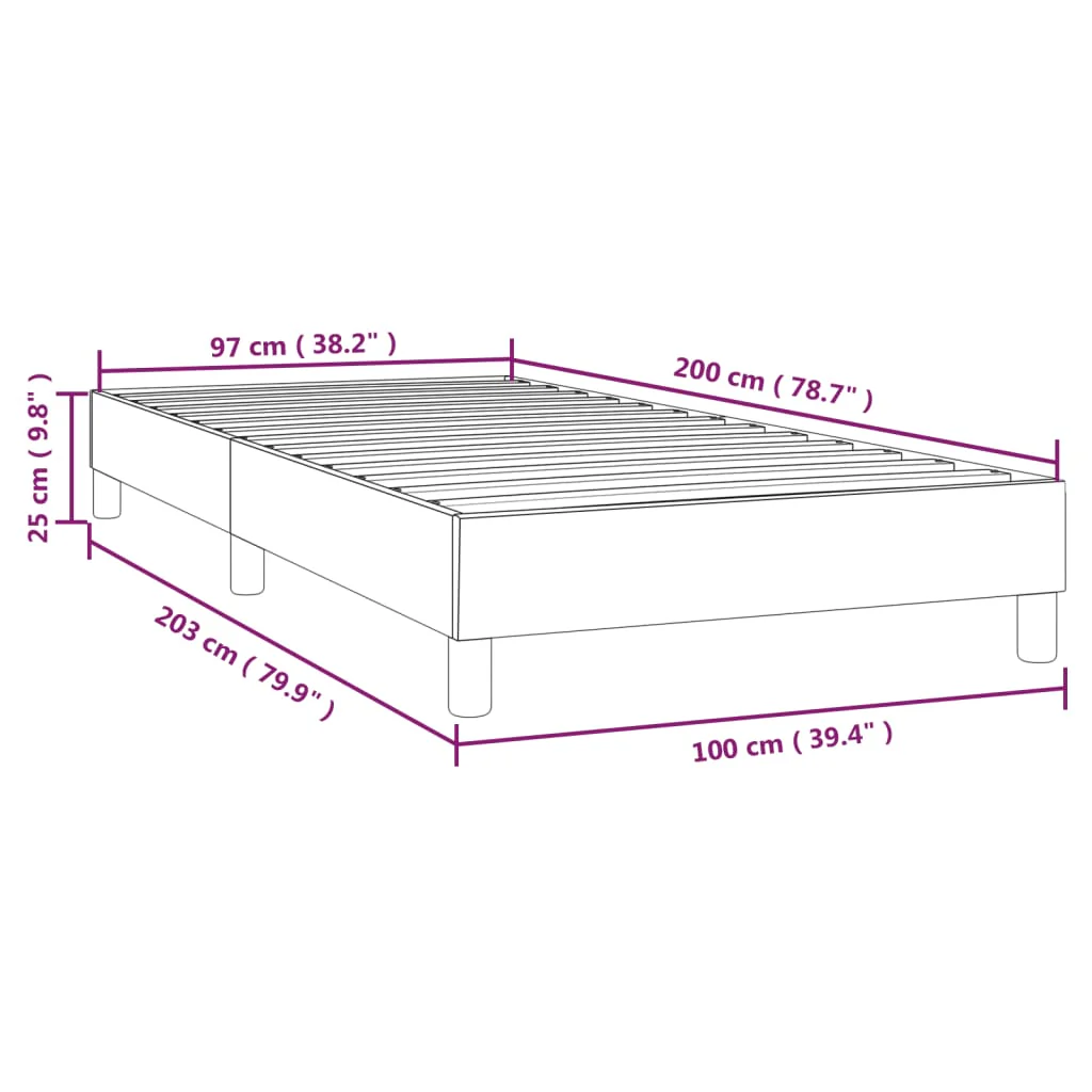 Boxspring sengeramme Sort 100x200 cm Stof - Image 8