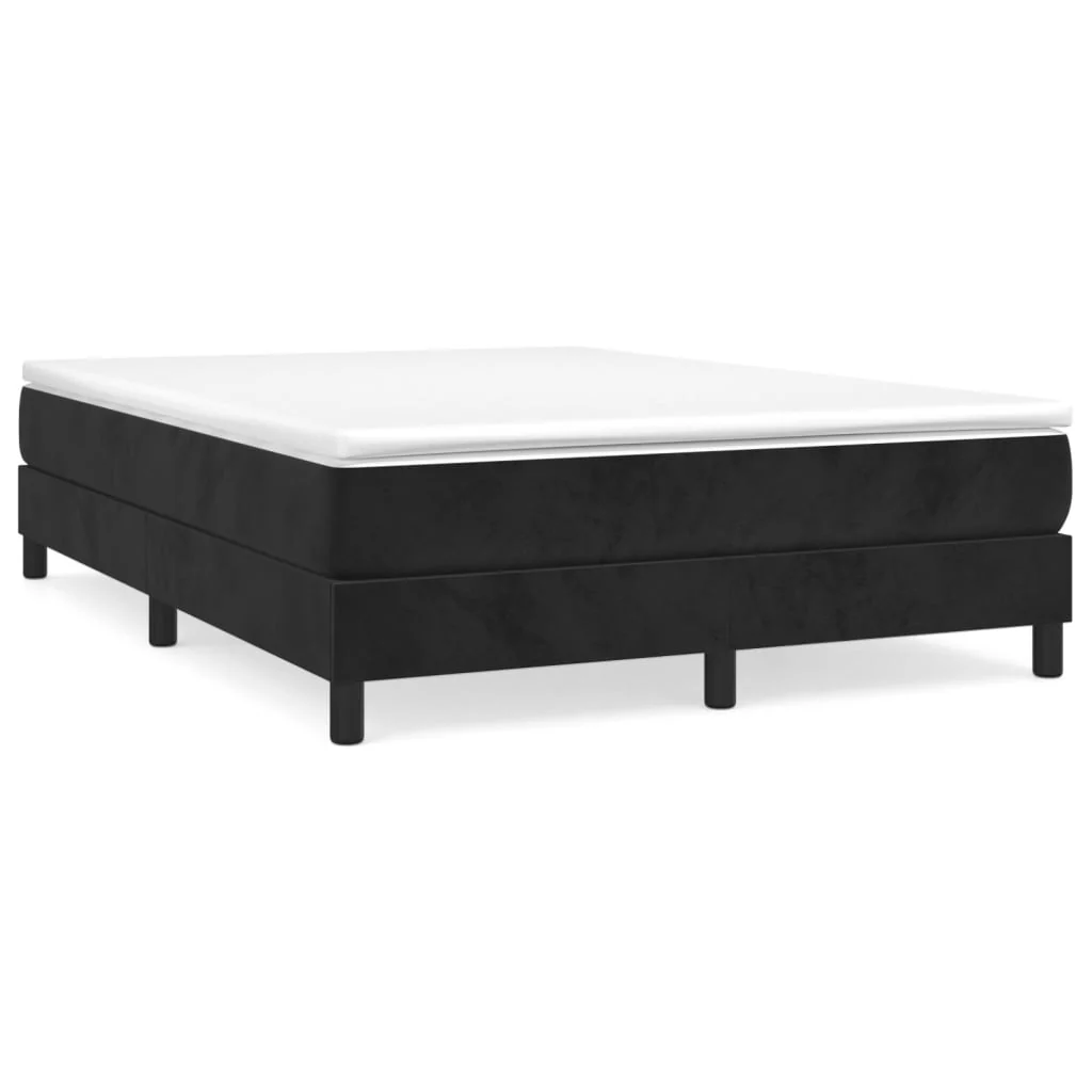 Boxspring sengeramme Sort 140x190 cm Fløjl - Image 2