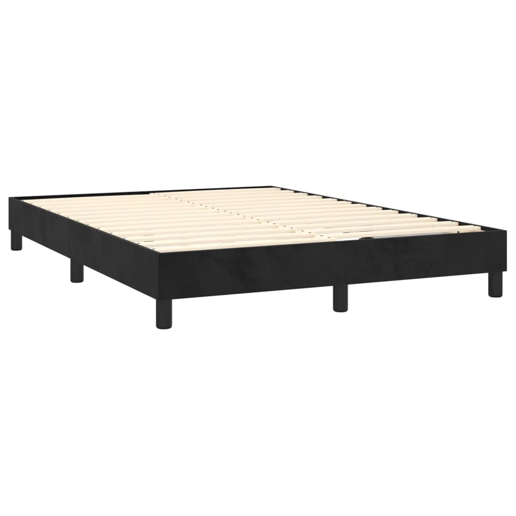 Boxspring sengeramme Sort 140x200 cm Fløjl - Image 4