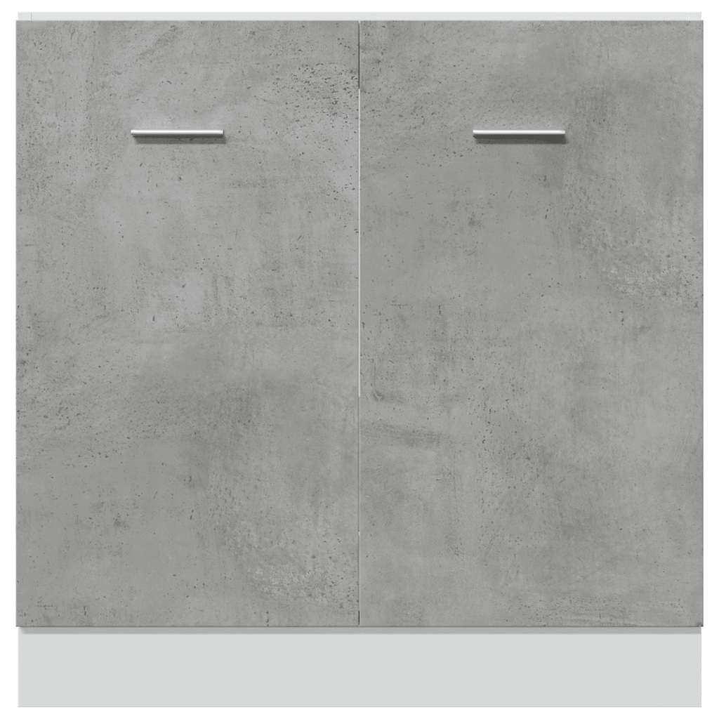 bundskab til vask "Lyon" betongrå 80x46x81,5 cm konstrueret træ - Image 6