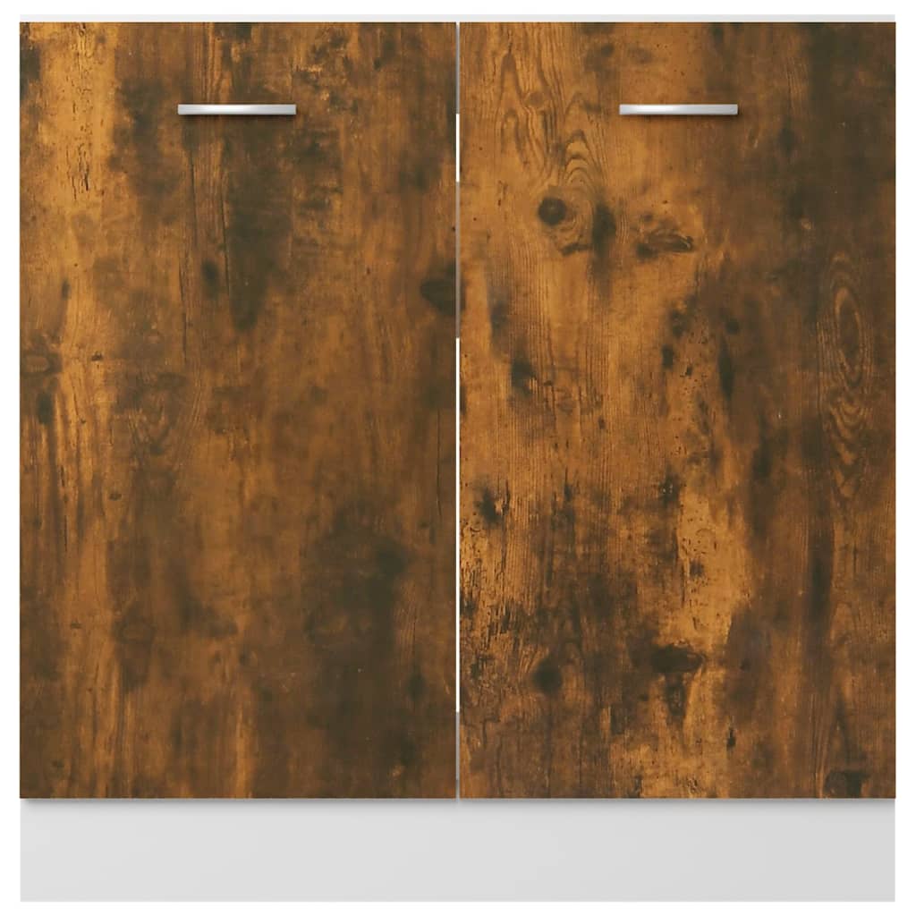 bundskab til vask "Lyon" røget eg 80x46x81,5 cm konstrueret træ - Image 5