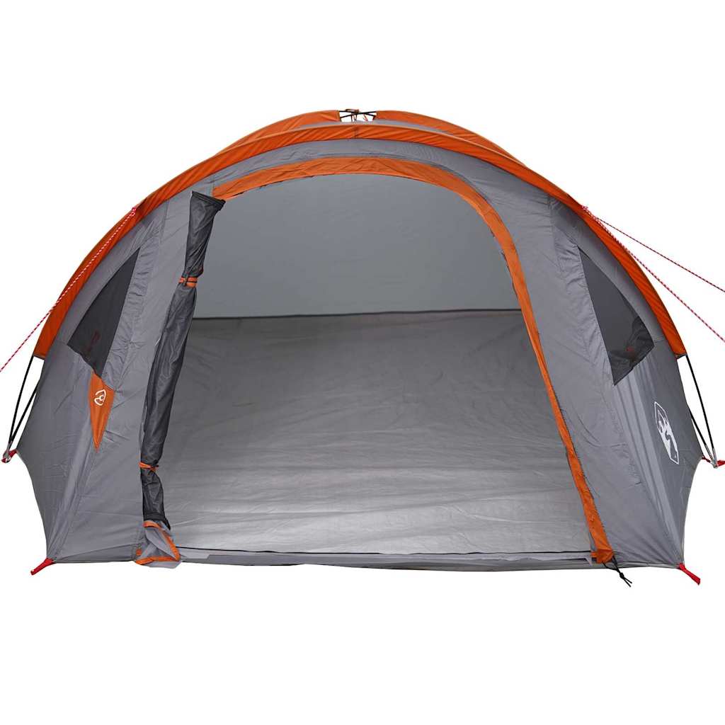Camping telt med tag Grå og orange 308 x 268 x 130 cm Polyester - Image 4