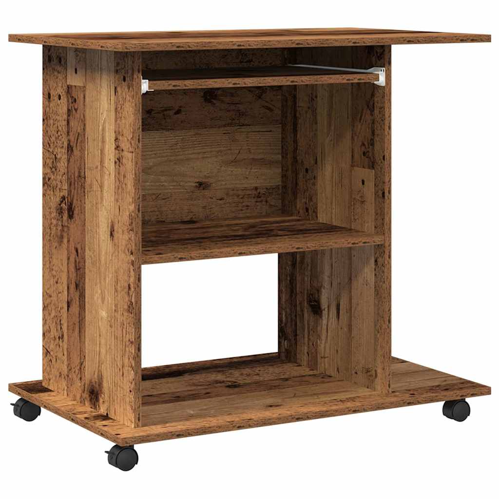 computerbord 80x50x75 cm spånplade antikt træ - Image 2