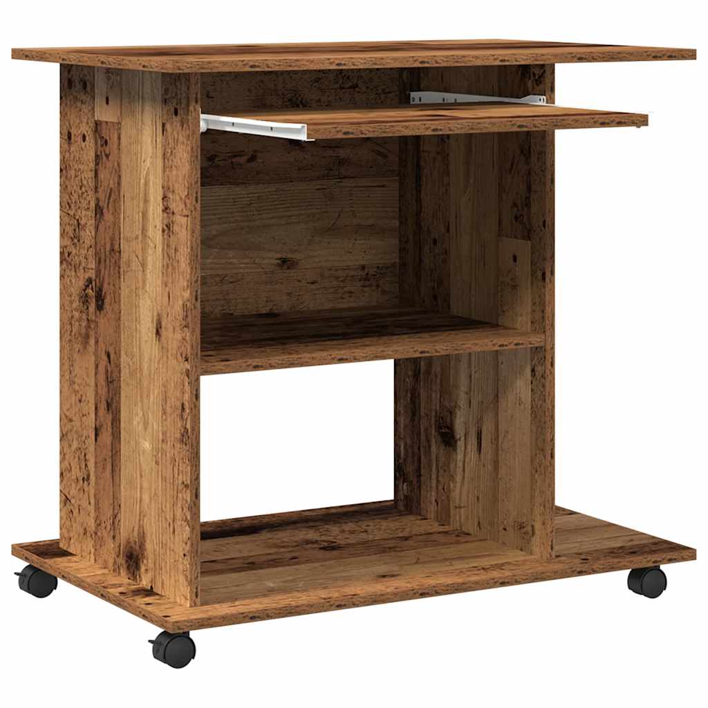 computerbord 80x50x75 cm spånplade antikt træ - Image 7