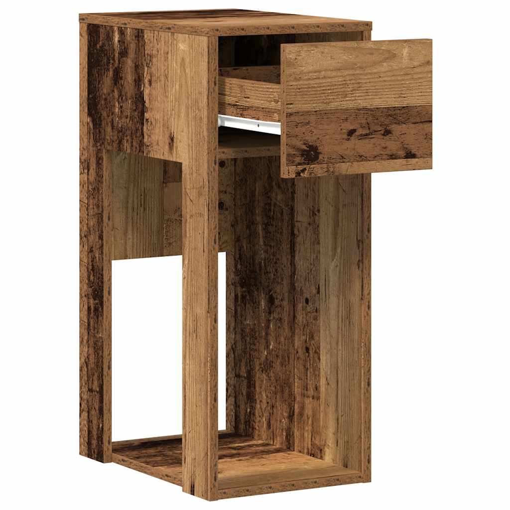 Computertårnstativ med skuffe 30x44x74 cm antikt træ - Image 4