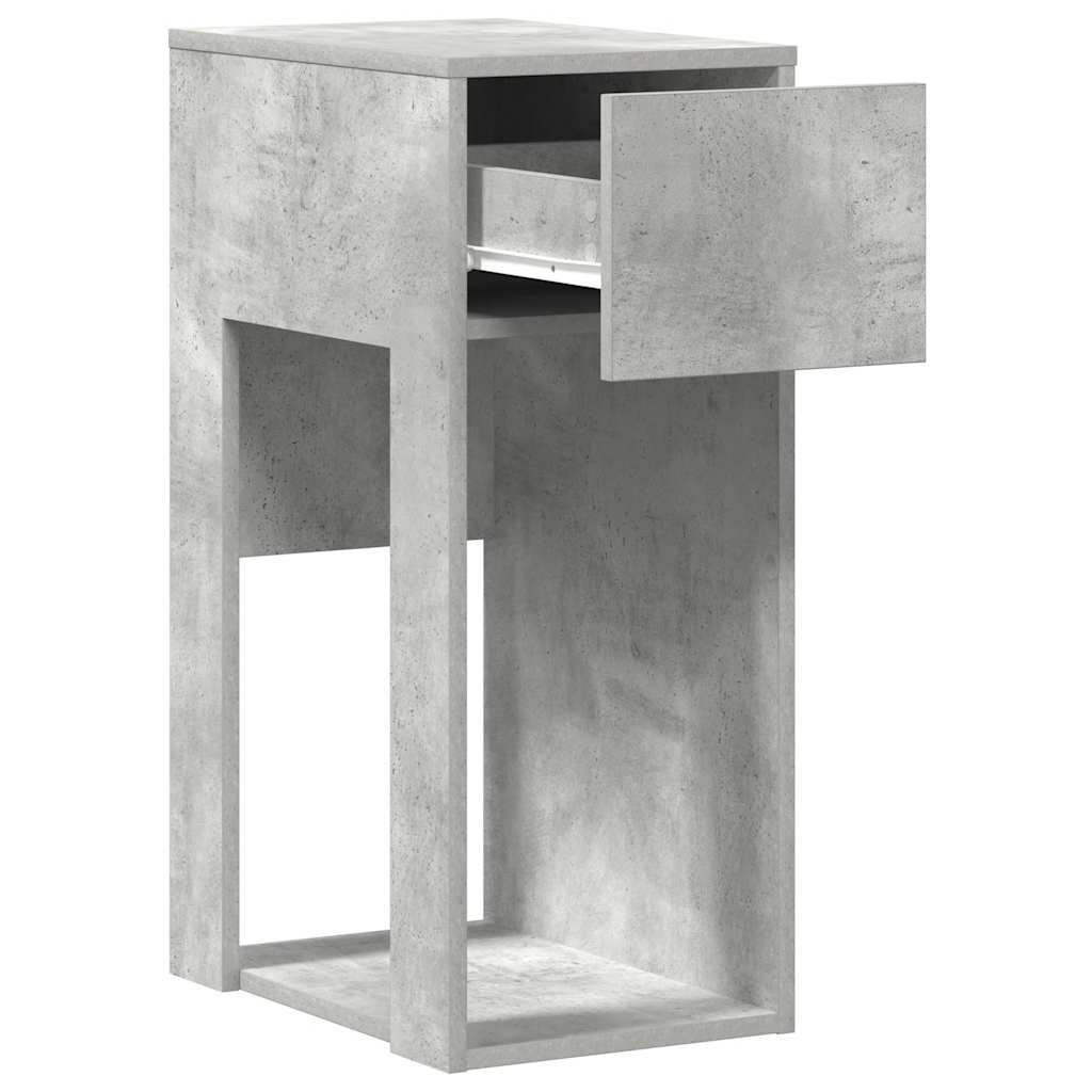 Computertårnstativ med skuffe 30x44x74 cm betongrå - Image 4