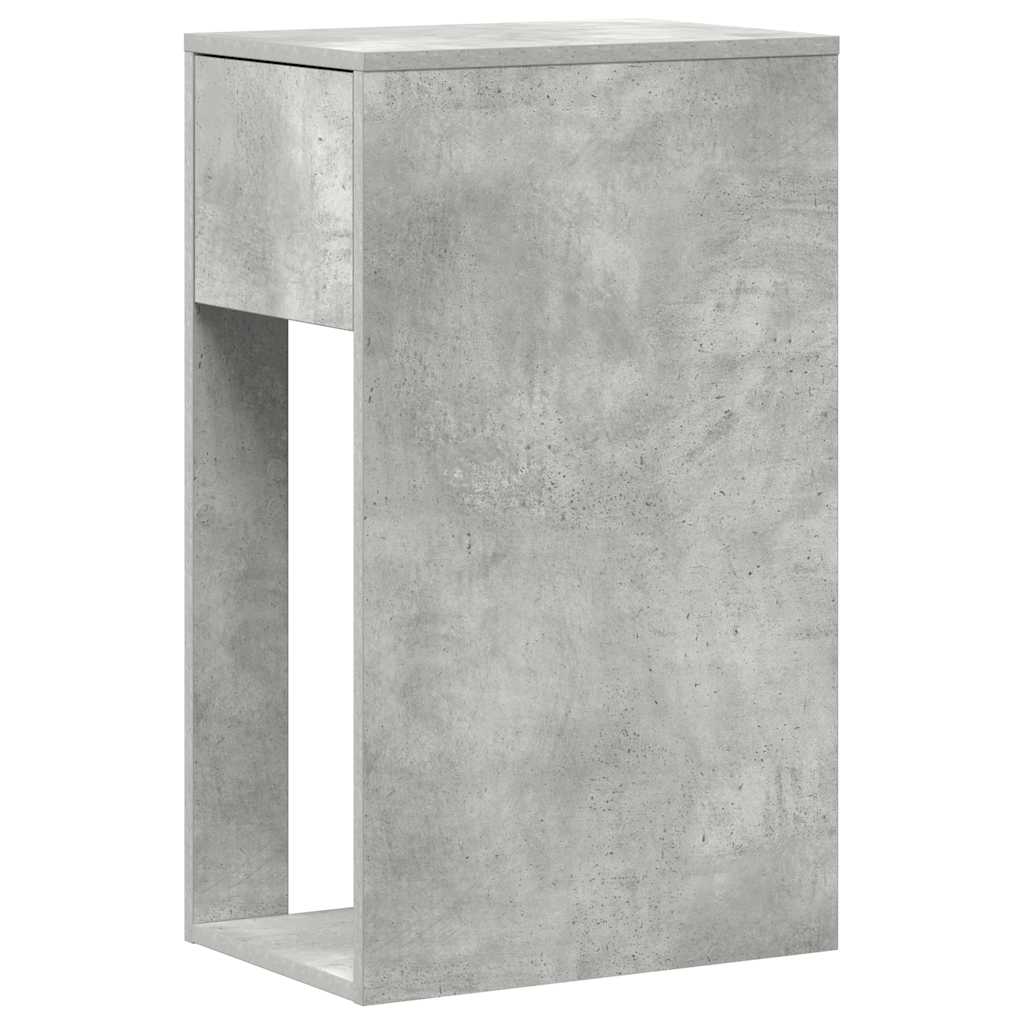Computertårnstativ med skuffe 30x44x74 cm betongrå - Image 7