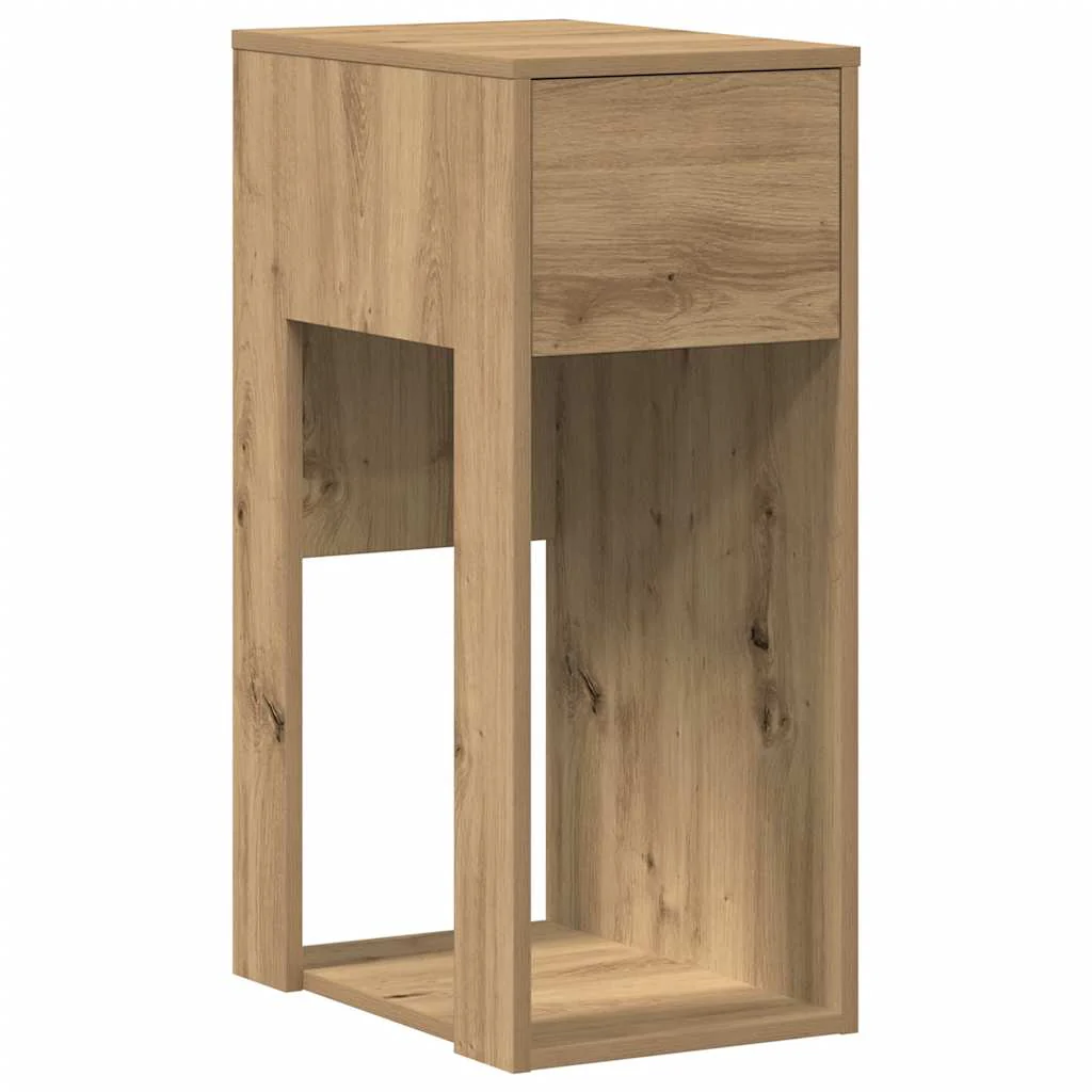 Computertårnstativ med skuffe 30x44x74 cm egetræsfarvet - Image 2