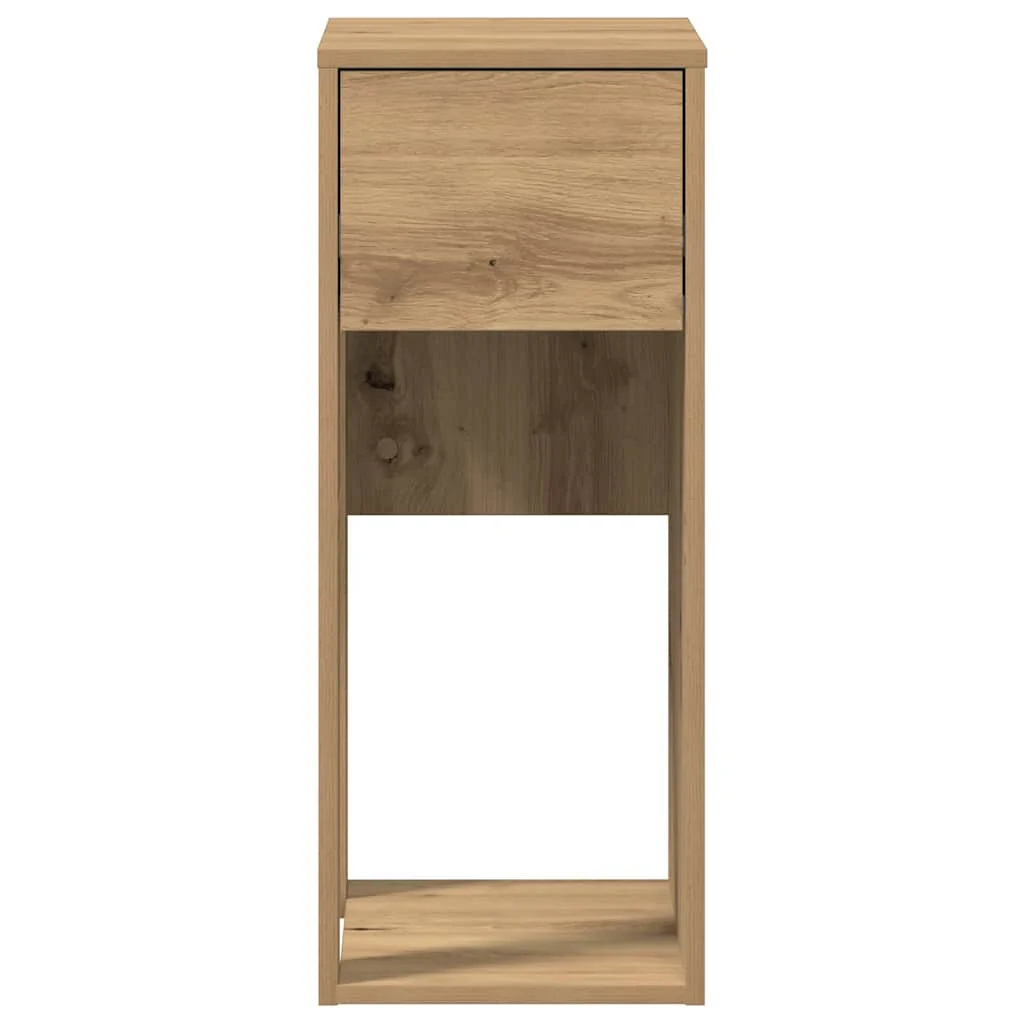 Computertårnstativ med skuffe 30x44x74 cm egetræsfarvet - Image 5