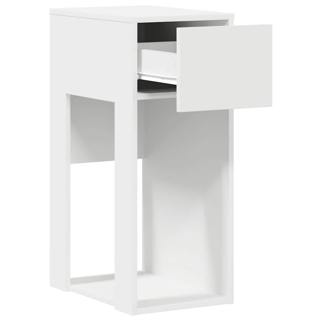 Computertårnstativ med skuffe 30x44x74 cm hvid - Image 4