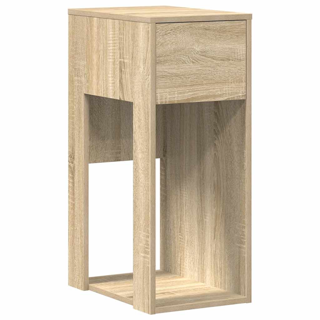 Computertårnstativ med skuffe 30x44x74 cm sonoma-eg - Image 2