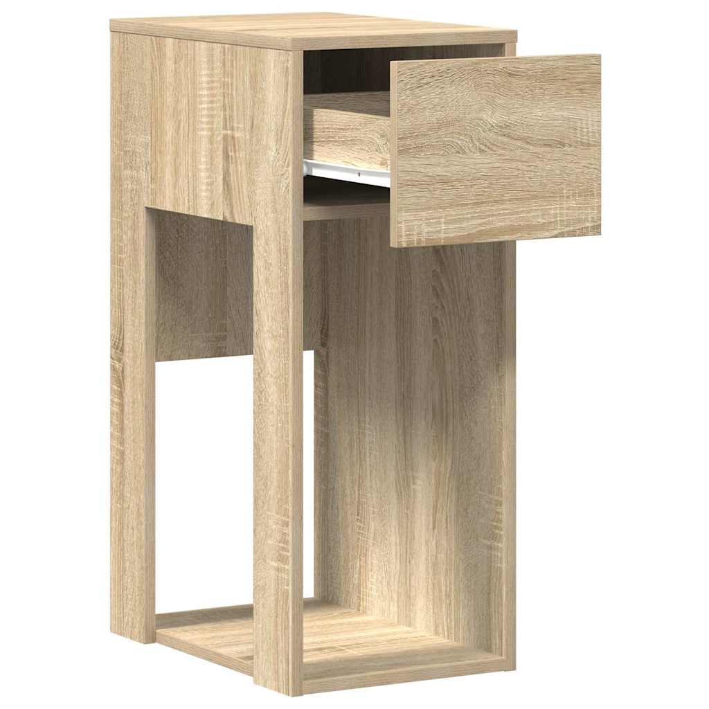 Computertårnstativ med skuffe 30x44x74 cm sonoma-eg - Image 4