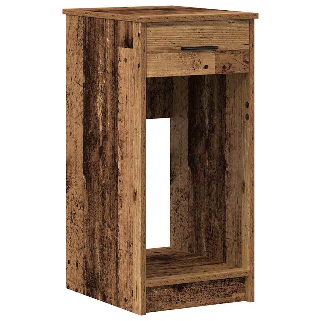 computertårnstativ med skuffe 35x45x77 cm antikt træ - Image 2