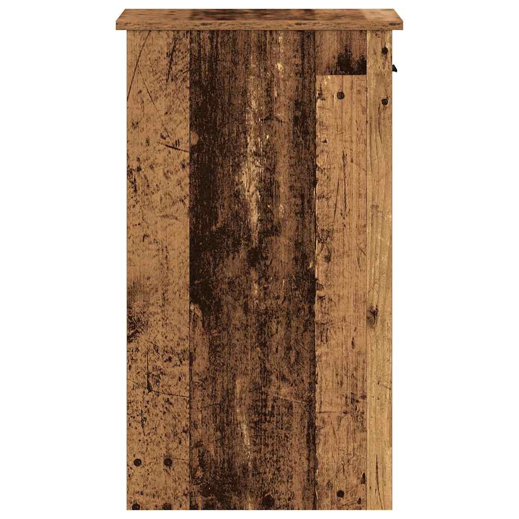 computertårnstativ med skuffe 35x45x77 cm antikt træ - Image 6