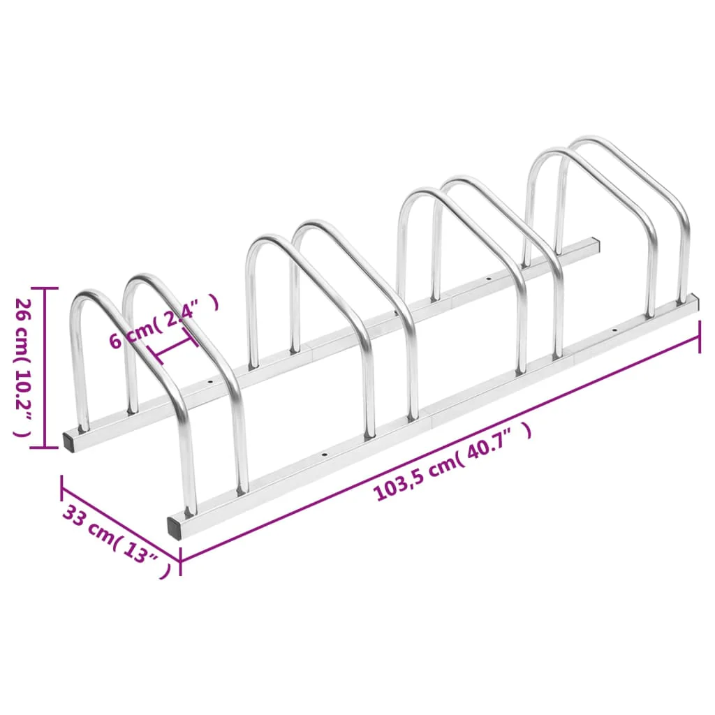 cykelstativ til 4 cykler galvaniseret stål - Image 6