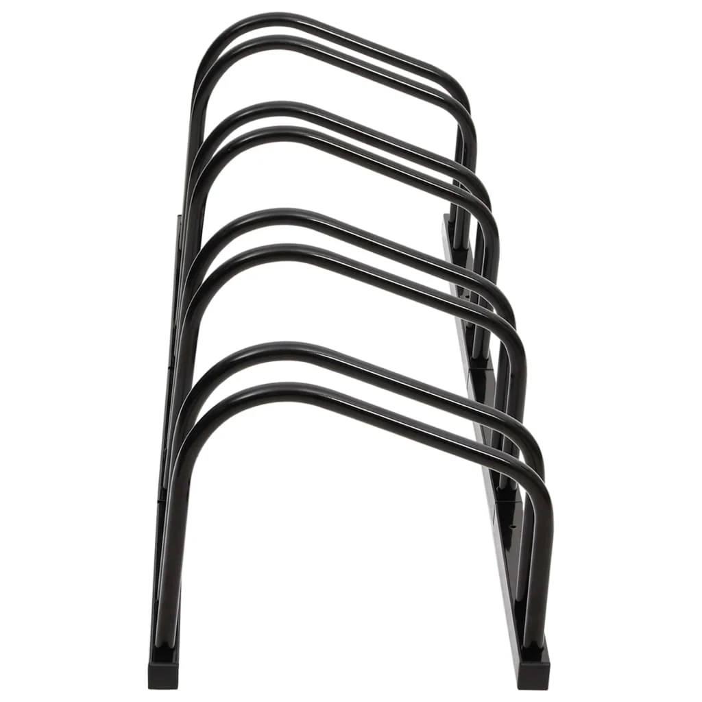 cykelstativ til 4 cykler stål sort - Image 3