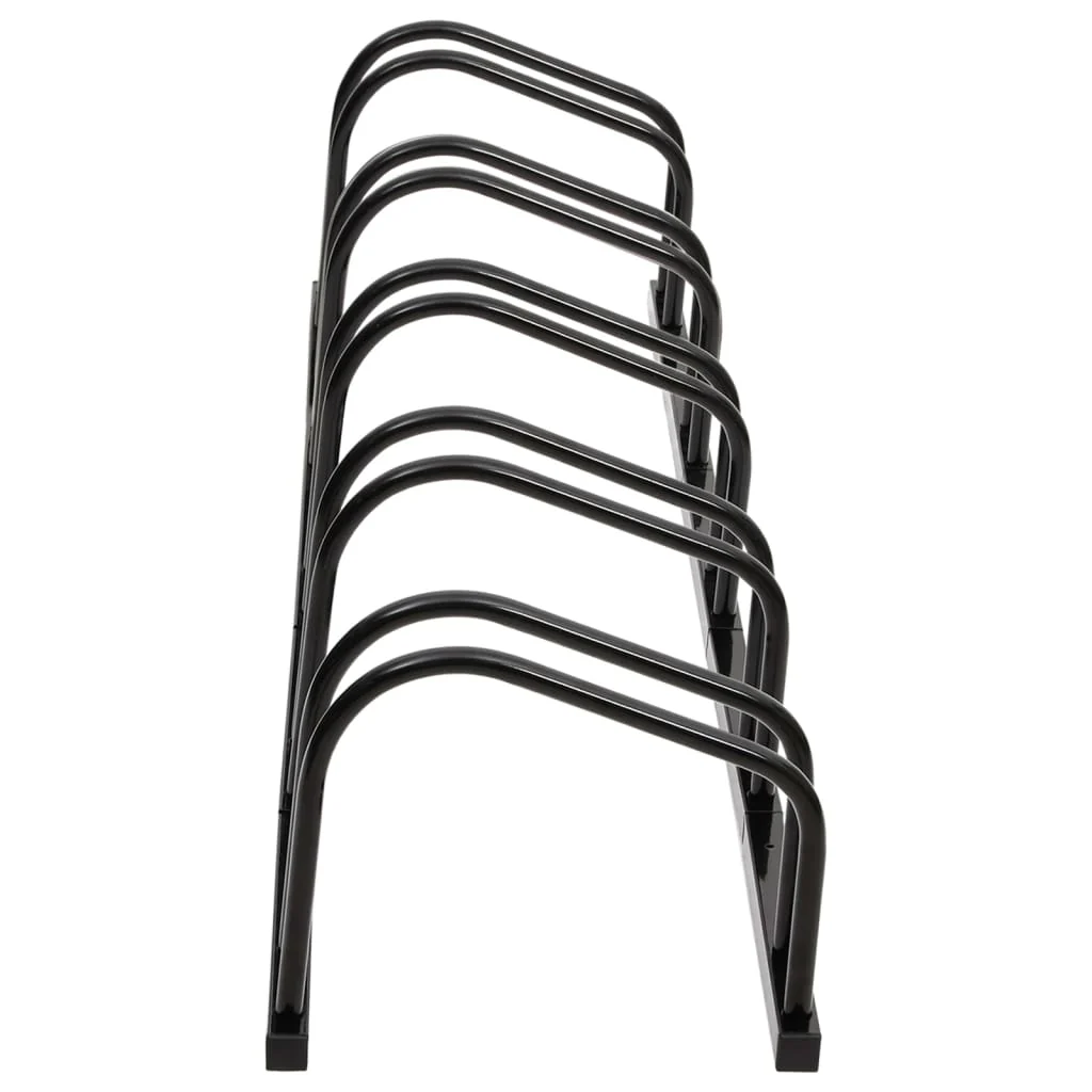 cykelstativ til 5 cykler stål sort - Image 3