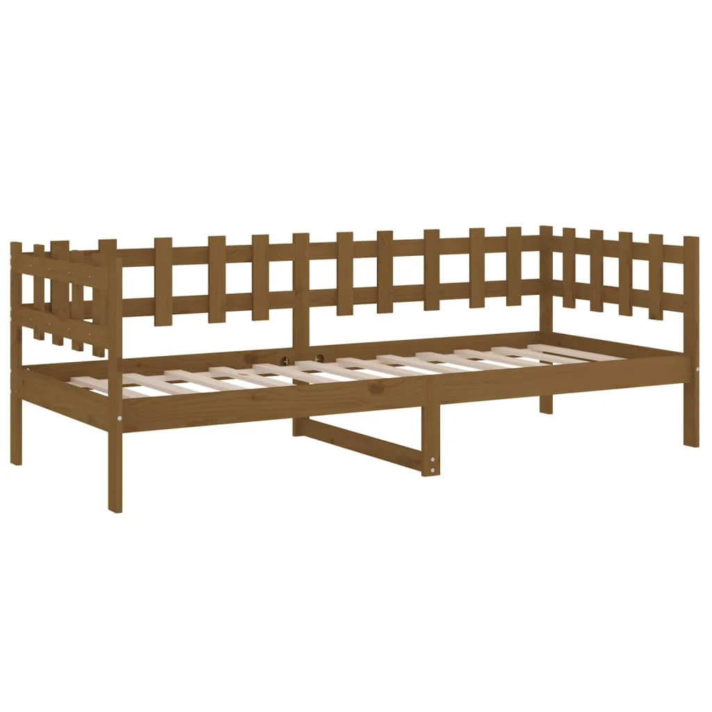 daybed 80x200 cm massivt fyrretræ gyldenbrun - Image 7