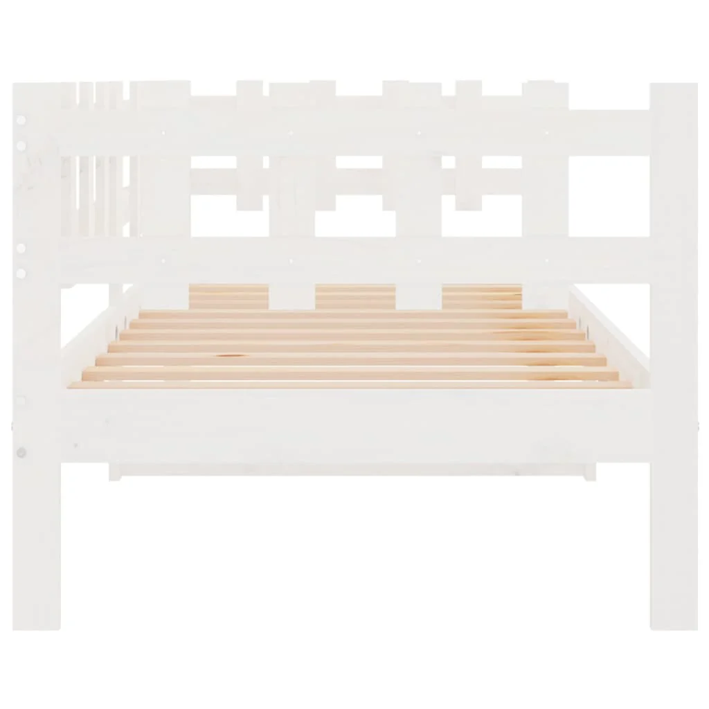 daybed uden madras 90x200 cm massivt fyrretræ hvid - Image 8