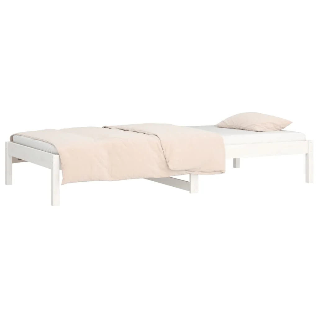 daybed uden madras 90x200 cm massivt fyrretræ hvid - Image 6