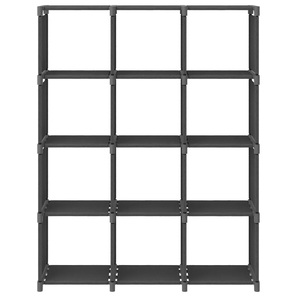 displayreol med 12 kubeformede rum 103x30x141 cm stof grå - Image 2