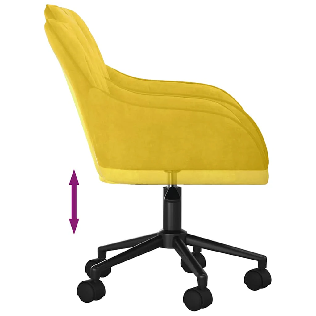 drejelig kontorstol fløjl gul - Image 6