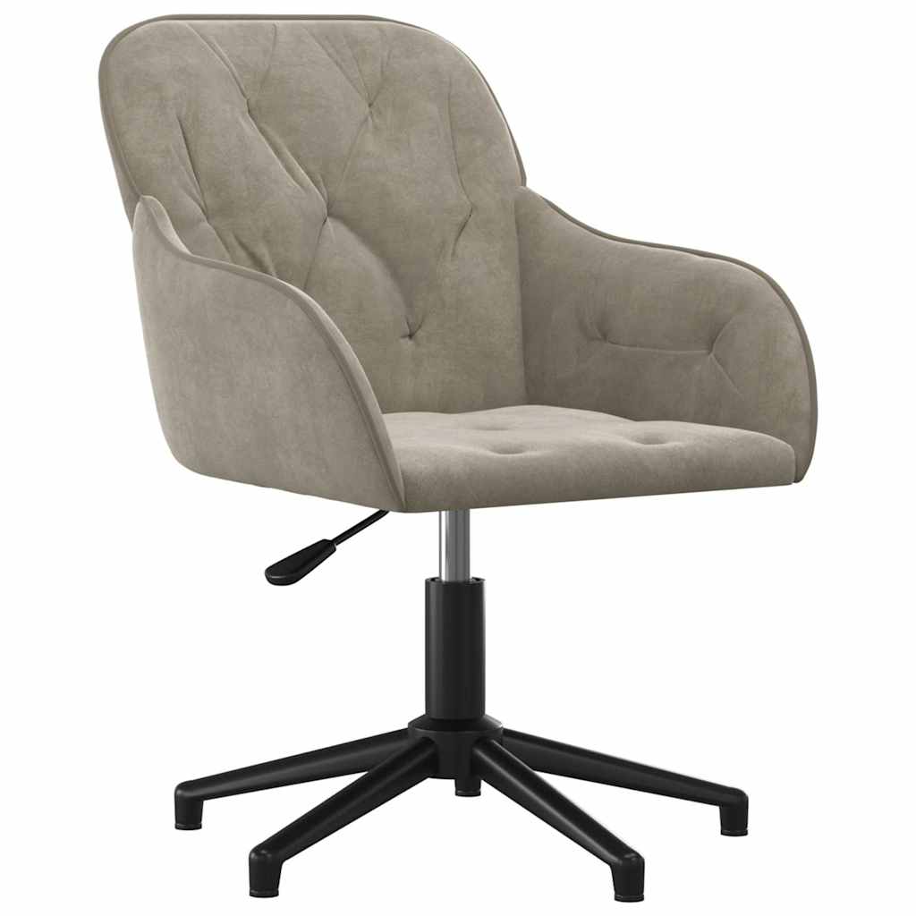 drejelig kontorstol fløjl lysegrå - Image 2