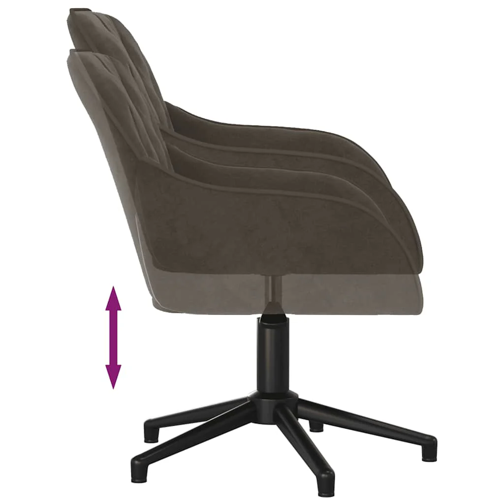 drejelig kontorstol fløjl mørkegrå - Image 6