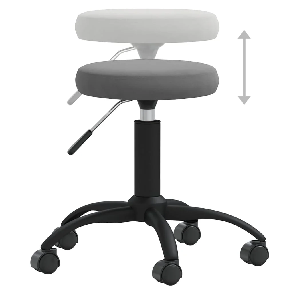 drejelig kontorstol fløjl mørkegrå - Image 6