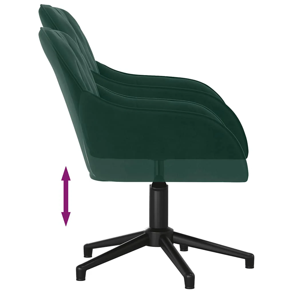 drejelig kontorstol fløjl mørkegrøn - Image 6
