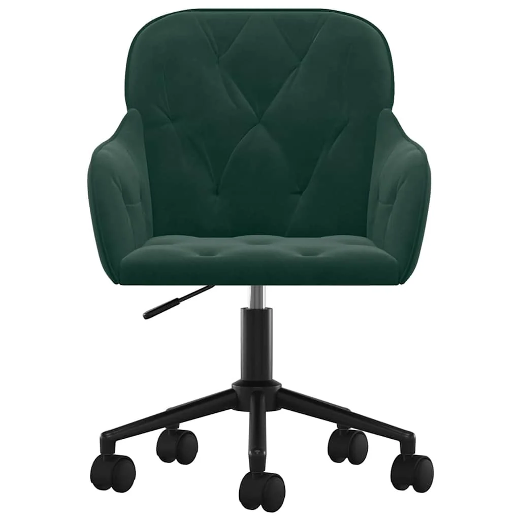 drejelig kontorstol fløjl mørkegrøn - Image 3