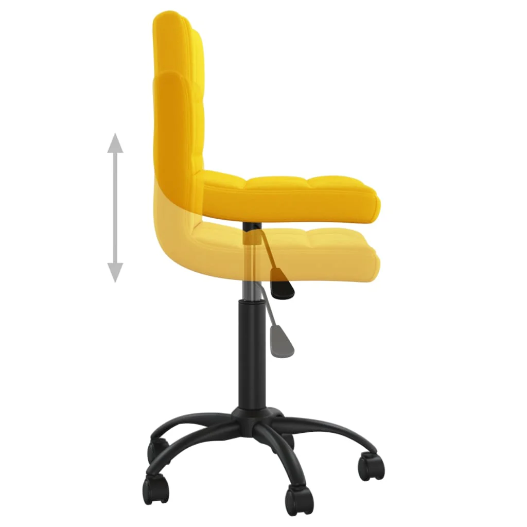 drejelig kontorstol fløjl sennepsgul - Image 6