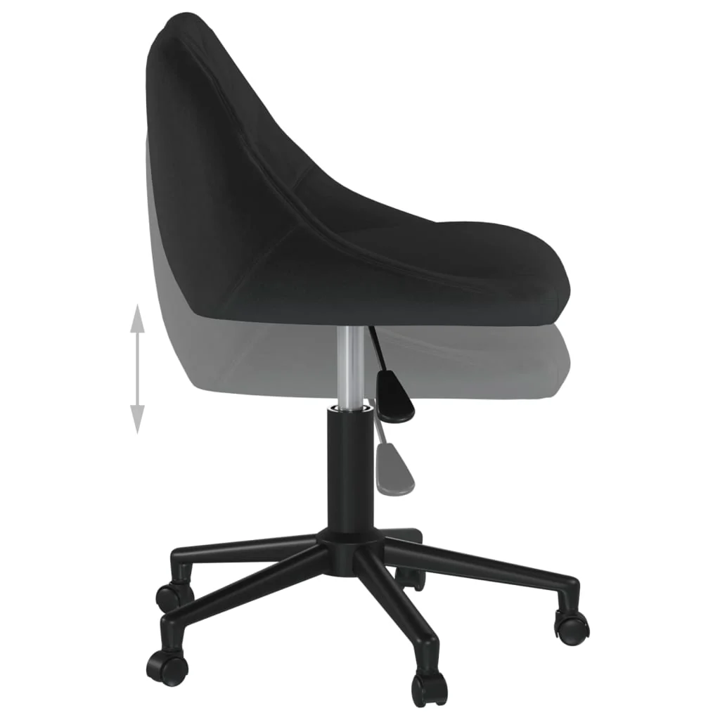 drejelig kontorstol fløjl sort - Image 6