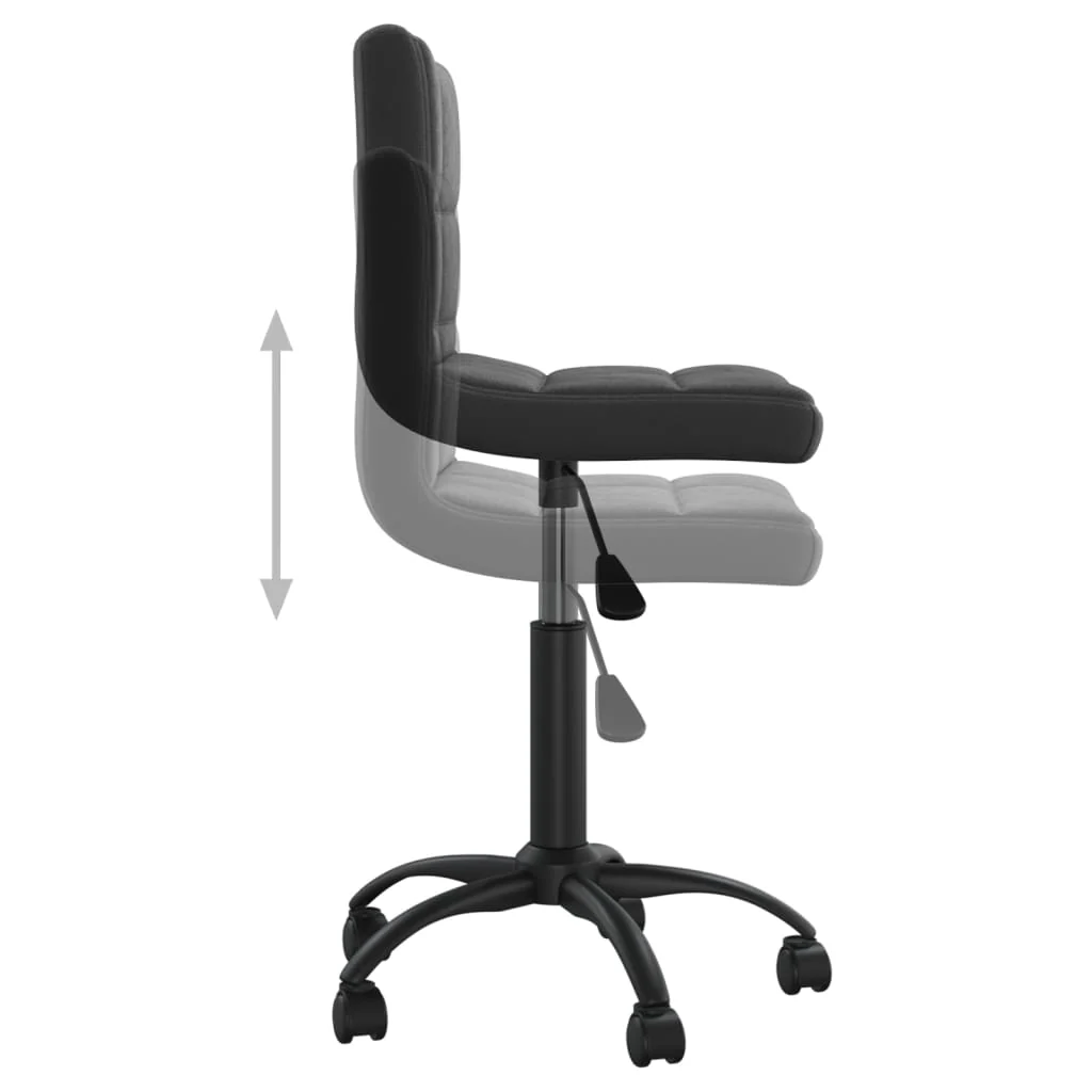 drejelig kontorstol fløjl sort - Image 6