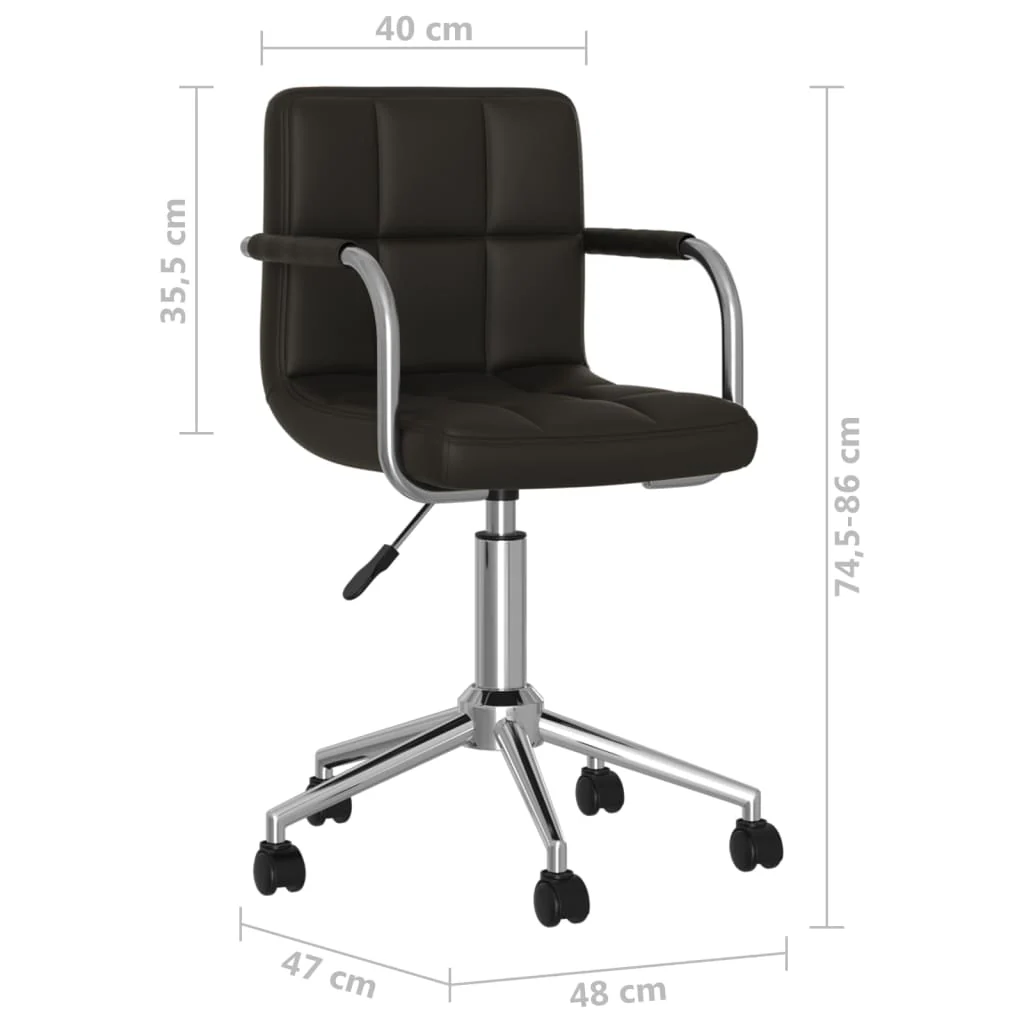 drejelig kontorstol kunstlæder sort - Image 8