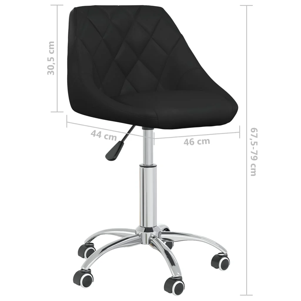 drejelig kontorstol kunstlæder sort - Image 8
