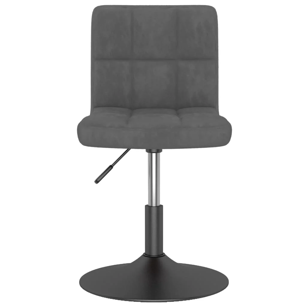 drejelige spisebordsstole 2 stk. fløjl mørkegrå - Image 4