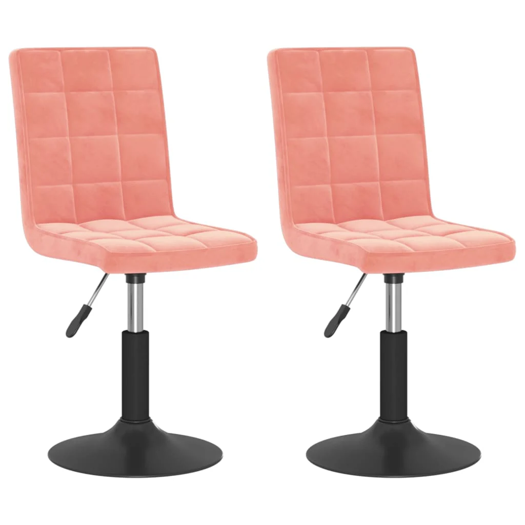 drejelige spisebordsstole 2 stk. fløjl pink - Image 2